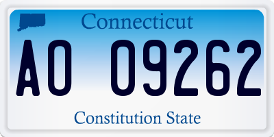 CT license plate AO09262