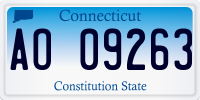 CT license plate AO09263