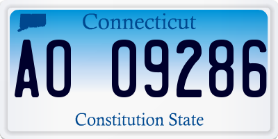 CT license plate AO09286