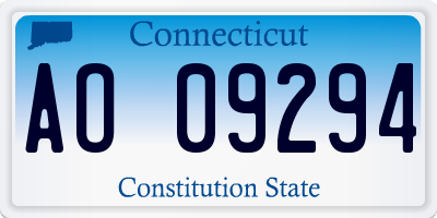 CT license plate AO09294
