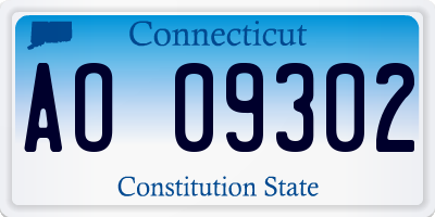 CT license plate AO09302