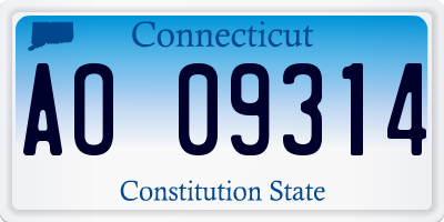CT license plate AO09314