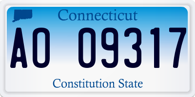 CT license plate AO09317