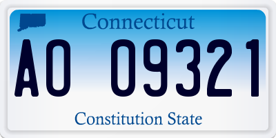 CT license plate AO09321