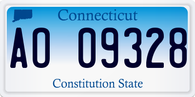 CT license plate AO09328