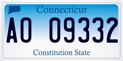CT license plate AO09332