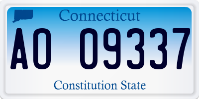 CT license plate AO09337