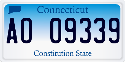 CT license plate AO09339