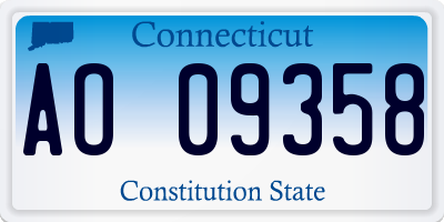 CT license plate AO09358