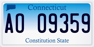 CT license plate AO09359