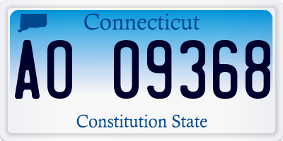 CT license plate AO09368