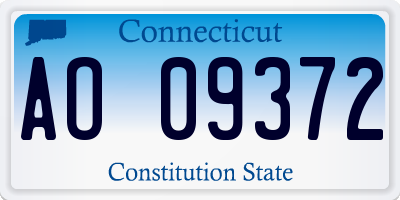 CT license plate AO09372