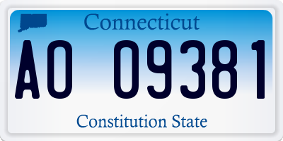 CT license plate AO09381