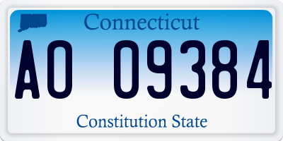 CT license plate AO09384