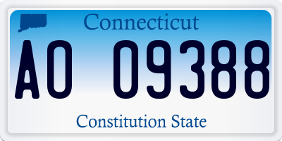 CT license plate AO09388