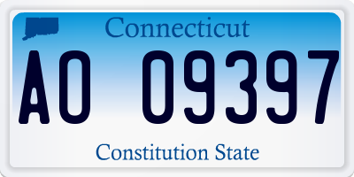 CT license plate AO09397