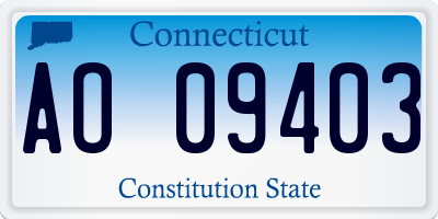 CT license plate AO09403