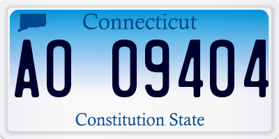 CT license plate AO09404
