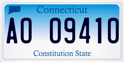 CT license plate AO09410