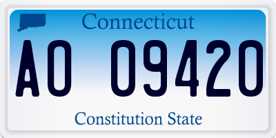 CT license plate AO09420