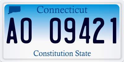 CT license plate AO09421