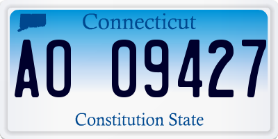 CT license plate AO09427