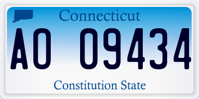 CT license plate AO09434