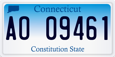 CT license plate AO09461