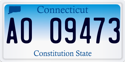 CT license plate AO09473