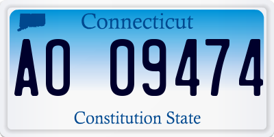 CT license plate AO09474