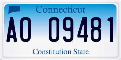 CT license plate AO09481