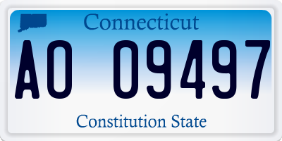 CT license plate AO09497