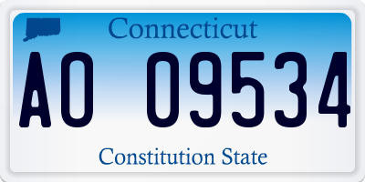 CT license plate AO09534