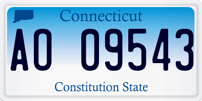 CT license plate AO09543
