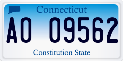 CT license plate AO09562