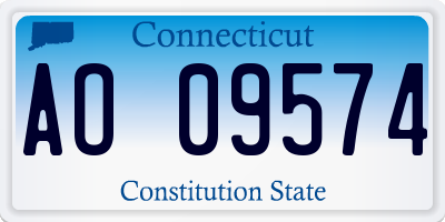 CT license plate AO09574