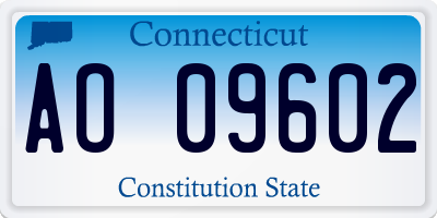 CT license plate AO09602