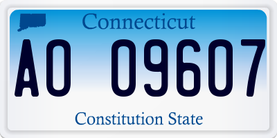 CT license plate AO09607