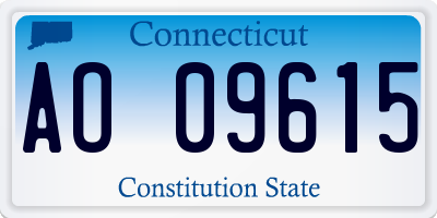 CT license plate AO09615
