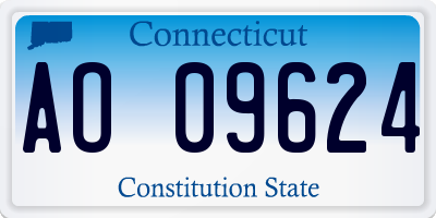 CT license plate AO09624