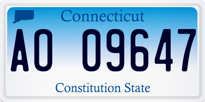 CT license plate AO09647