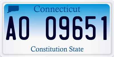CT license plate AO09651
