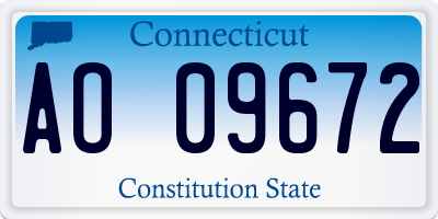 CT license plate AO09672