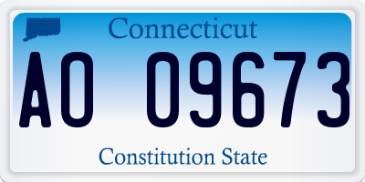 CT license plate AO09673