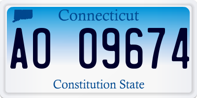 CT license plate AO09674