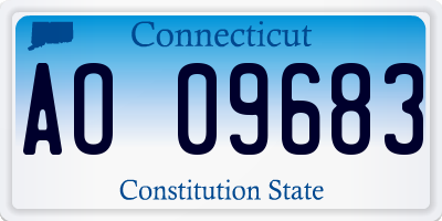 CT license plate AO09683