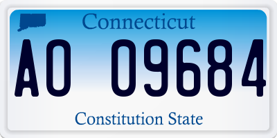 CT license plate AO09684