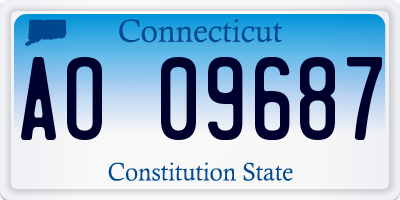 CT license plate AO09687