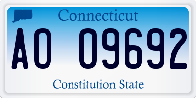 CT license plate AO09692