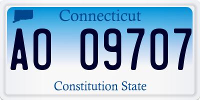 CT license plate AO09707